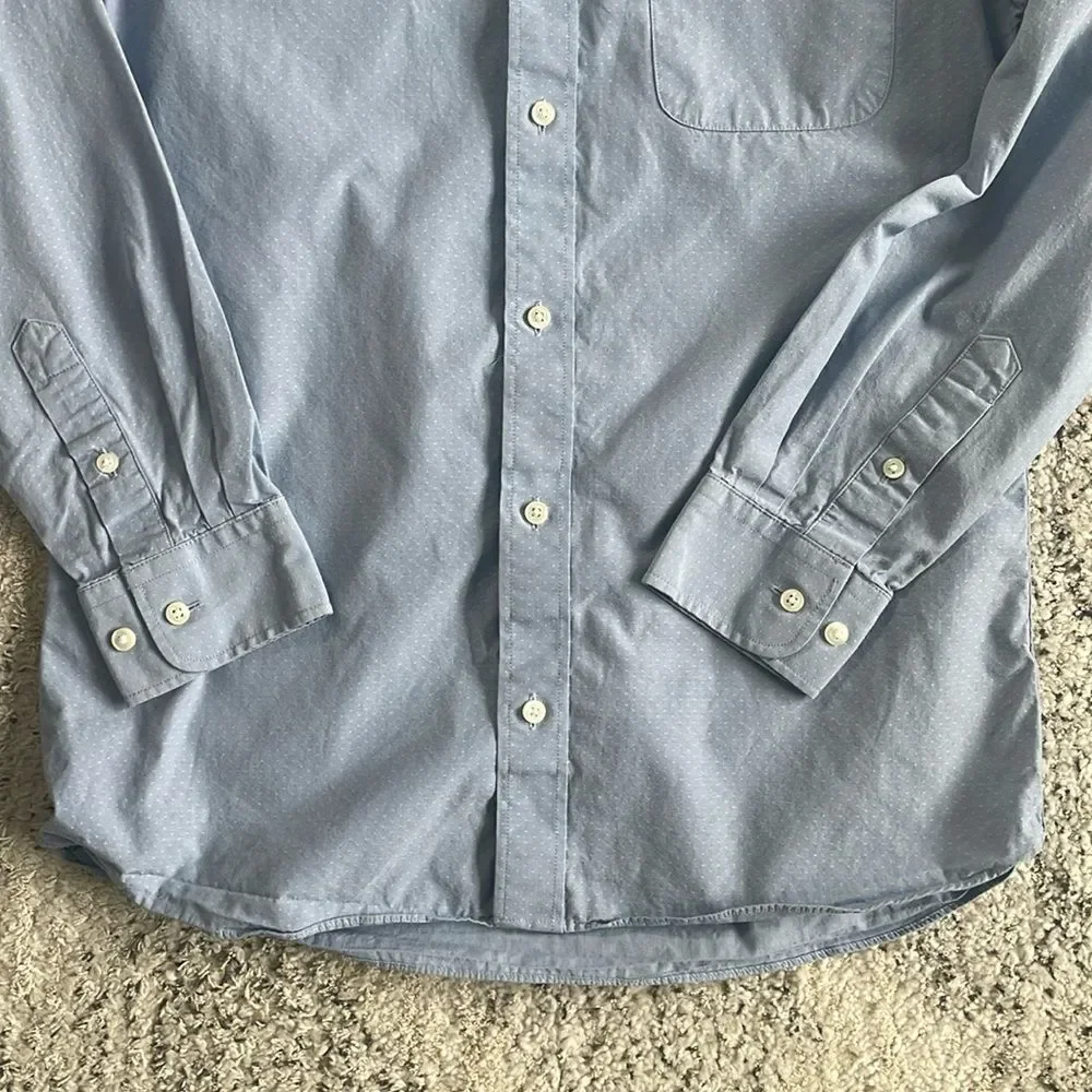 Nordstrom Kids Light Blue Patterned Button Down Dress Shirt Sz 16 Formal Collar